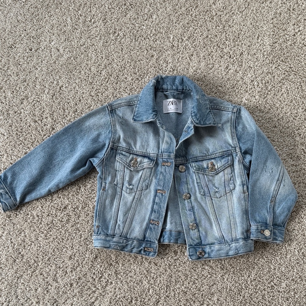 Zara Girls Light Blue Jean Jacket 6